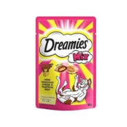 تشویقی گربه دریمیز میکس با طعم گوشت گاو و پنیر Dreamies with Beef & Cheese وزن ۶۰ گرم