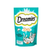 تشویقی گربه دریمیز با طعم سالمون مدل Dreamies with Salmon وزن ۶۰ گرم